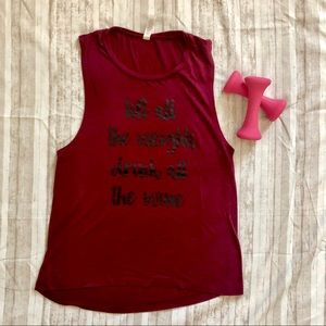 💪🏻 Weight Wine Graphic Maroon Medium Muscle Tank
